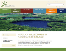 Tablet Screenshot of naturpark-rheinland.de